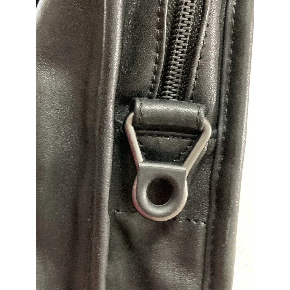TUMI Black Leather Briefcase 15” Laptop Business Travel Work Bag - Picture 8 of 16